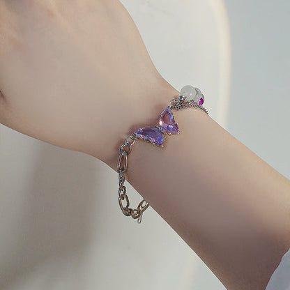 2023 Japan Korea Stern Mond Armband für Frauen Mädchen Mode rosa Kristall Perle Kette Armband Großhandel Designer Schmuck Party Geschenk