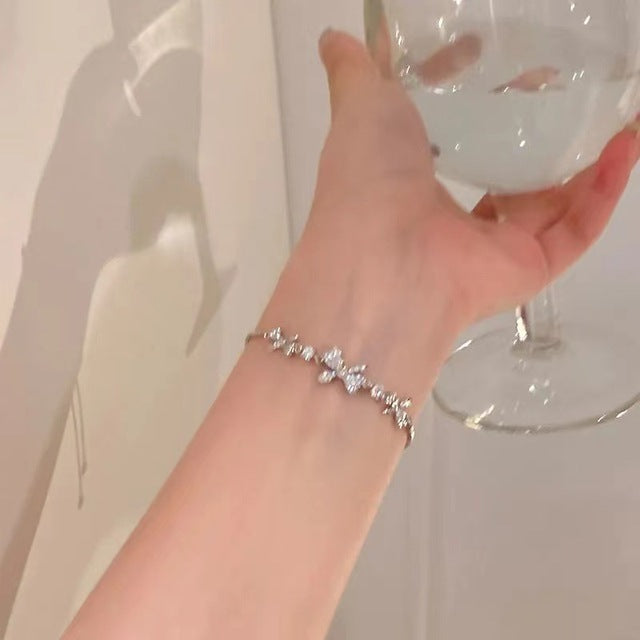 Japan Korea Stern Mond Armband für Frauen Mädchen Mode rosa Kristall Perle Kette Armband Großhandel Designer Schmuck Party Geschenk