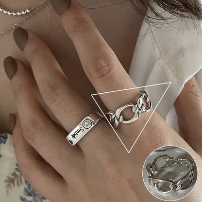 Minimalistischer 925 Silber Ring für Frauen Mode Kreativ Unregelmäßig Geometrisch Ästhetisch Offene Ringe Geburtstag Party Schmuck Geschenk